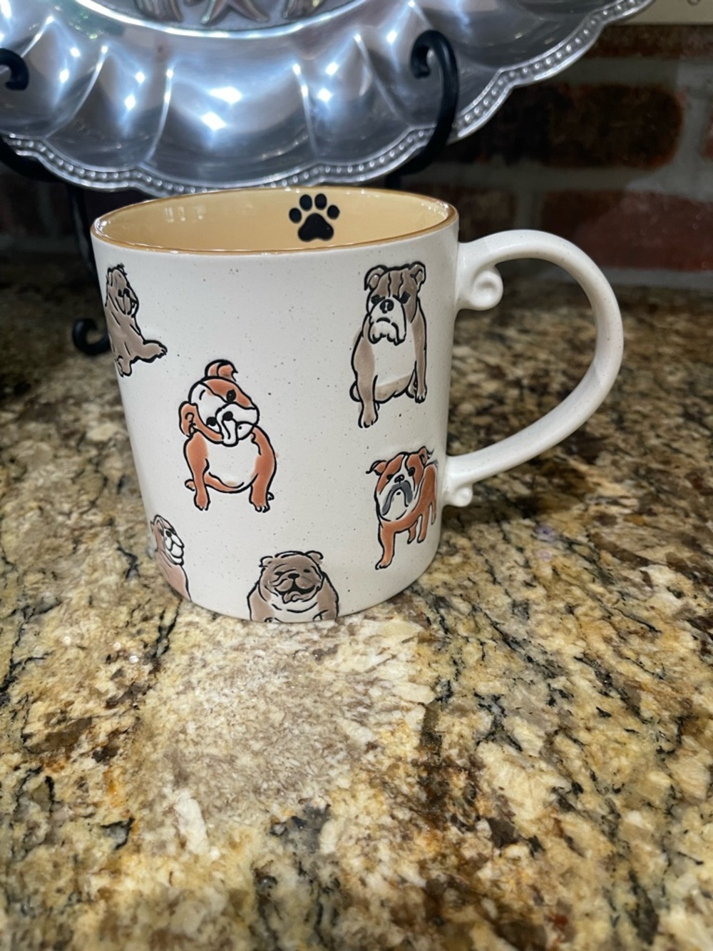 Spectrum Designz speckled ENGLISH BULLDOG coffee mug - 21oz Brand new LAST ONE